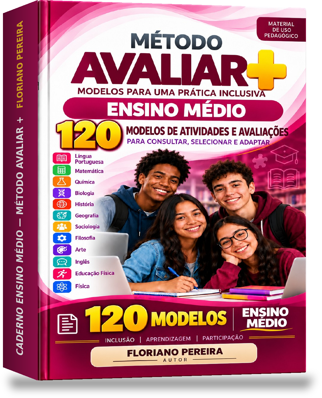 Capa do caderno Método Avaliar + — Ensino Médio